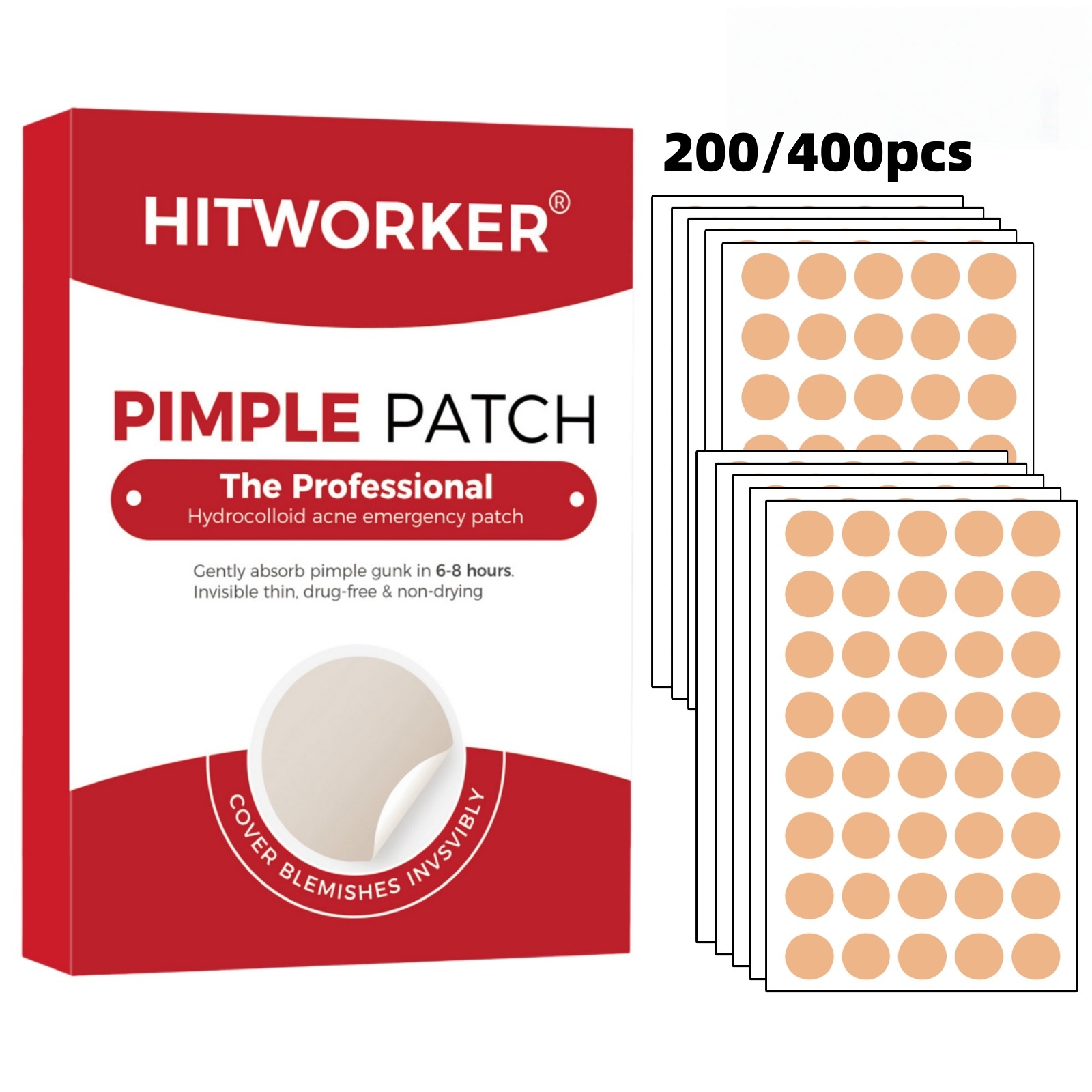 Skincare Whitening - 200/400 stuks Acnepleisters voor donkere huidtinten,